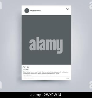 Social Network Posting Frame Isolated with Place For Text, Easy to Edit, Vector Illustration Stock Vector