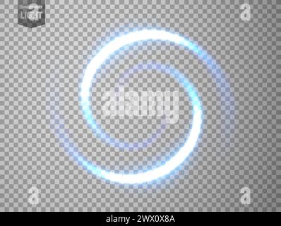 Blue Light Twisted. Isolated on Transparent Background, Vector Illustration Stock Vector