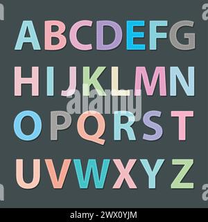Alphabet Multicolored Sets with Stitched Effects, Vector Illustration Stock Vector