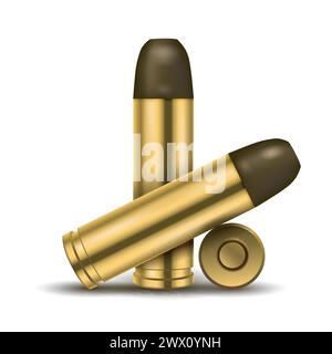 Realistic Display of Bullets. Suitable For Advertising, Exhibition, Military and Other, Vector Illustration Stock Vector
