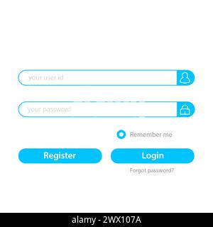 User Login and Register User Interface Template, Vector Illustration Stock Vector
