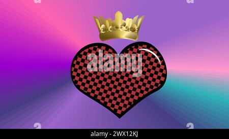 red heart valentine day postal card background in vector format Stock Vector