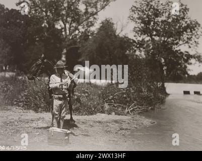 Soldier releasing carrier pigeon ca. 1917-1927 Stock Photo - Alamy