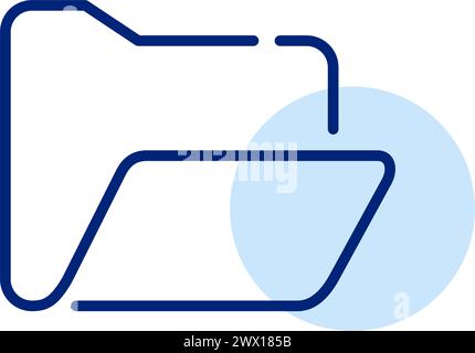 Open computer folder. File access and sharing, data management and navigation. Pixel perfect, editable stroke Stock Vector