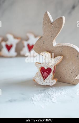 Easter cookie cutters and cookies Stock Photo