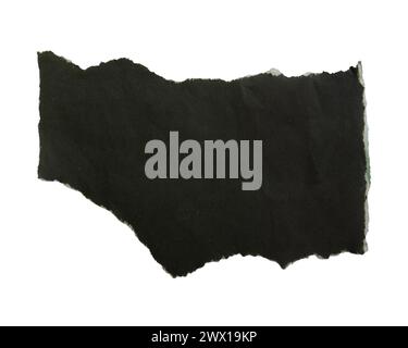 Torn black paper on white background with clipping path Stock Photo