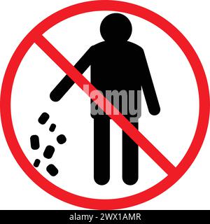 No littering vector sign illustration isolated on white background Stock Vector