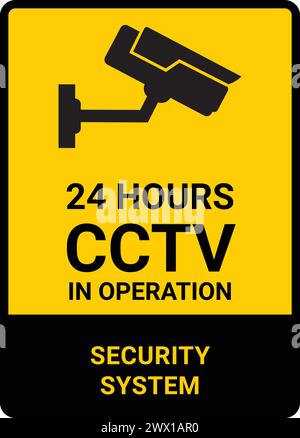 24/7 CCTV in operation notice that captures attention with our 'Security Notice CCTV In Operation Signs' vector graphic. Stock Vector
