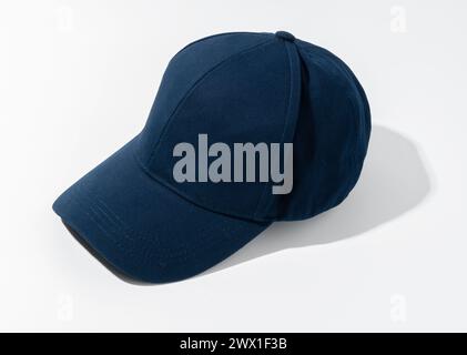 Navy Blue Baseball Cap on a White Background With Clear Lighting Stock ...