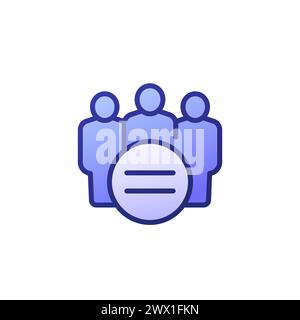 social equality icon with outline Stock Vector