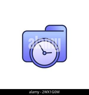 timesheet, time tracking icon with a folder Stock Vector Image & Art ...