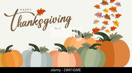 Simple Thanksgiving Greeting Card Vector Illustration. Suitable for Poster, Banner, Flyer, Invitation and Web Header. Stock Vector
