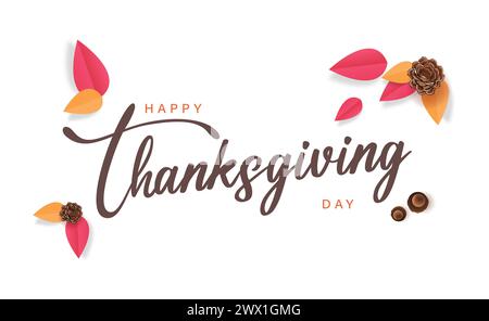Simple Thanksgiving Greeting Card Vector Illustration. Suitable for Poster, Banner, Flyer, Invitation and Web Header. Stock Vector