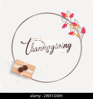 Simple Thanksgiving Greeting Card Vector Illustration. Suitable for Poster, Banner, Flyer, Invitation and Web Header. Stock Vector