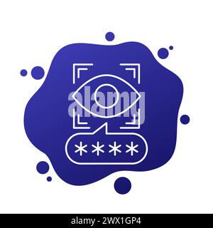 Parental control line icon with a password, vector Stock Vector