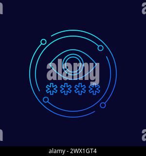 Parental control icon with password and eye Stock Vector
