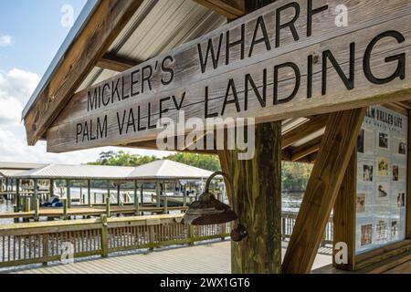 Mickler's Wharf Palm Valley Landing on the Intracoastal Waterway in Palm Valley, Florida. (USA) Stock Photo