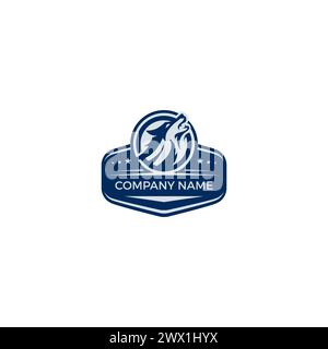 Wolf Vintage Logo Design. Wolf Vector Illustration Stock Vector