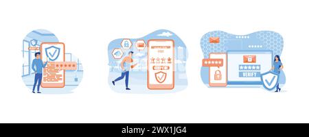 OTP authentication Secure Verification. One time password for secure transaction on digital payment. Transaction for mobile app on smartphone screen. Stock Vector