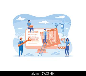 Landing page template of System Maintenance Concept. flat vector modern illustration Stock Vector