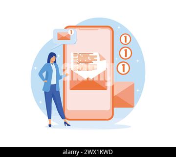 Email service, Email marketing concept. flat vector modern illustration Stock Vector