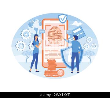 Secure Payment, Online Shopping, electronic payment method, secure online transaction, Internet money transfer. flat vector modern illustration Stock Vector