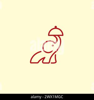 Elephant logo delivery food Stock Vector