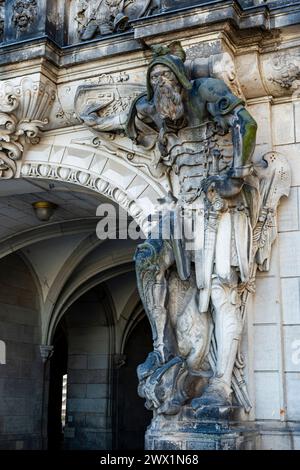 George's Gate, architectural detail at Residential Palace in the Inner Old Town of Dresden, Saxony, Germany. Stock Photo