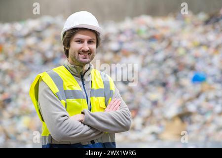 a worker who recycling thing on recycle center Stock Photo