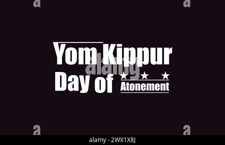 Yom Kippur  Day of Atonement unique text design Stock Vector