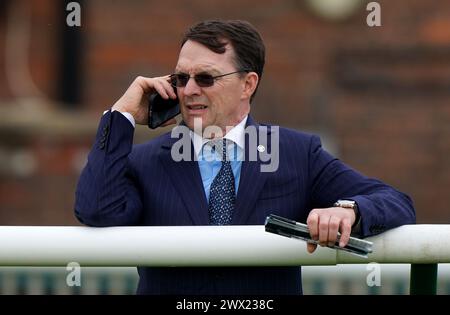 File photo dated 30-09-2023 of Trainer Aidan O'Brien. Agenda emerged as yet another potential Classic contender for Aidan O’Brien after opening his account with a wide-margin victory at Dundalk on Tuesday evening. Issue date: Wednesday March 27, 2024. Stock Photo