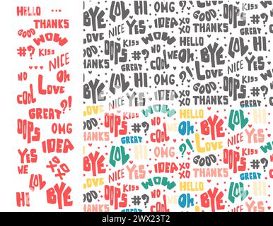 Seamless pattern with speech bubbles with the word hello in different languages. Message boxes. Diversity of opinions in the crowd. Symbolic discussio Stock Vector