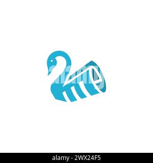 swan document logo. Swan vector Illustration Stock Vector