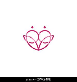 Love People Logo. Heart Human Logo Stock Vector