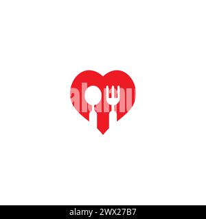 Love Food Icon Logo. Restaurant logo Stock Vector