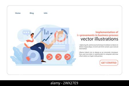 Process Excellence Vector Business Process Enhancement Vector. A dynamic illustration of a ...