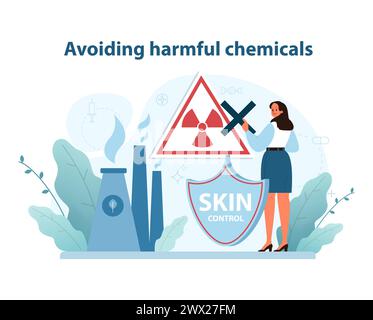 Avoiding harmful chemicals. Demonstrates proactive measures in skincare safety against hazardous 