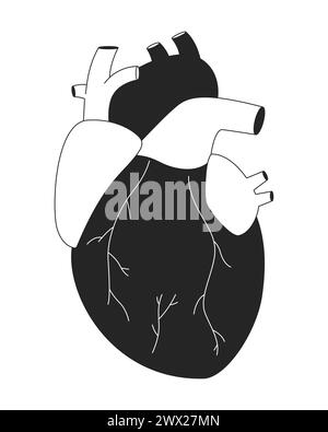 Human heart transplantation black and white 2D line cartoon object Stock Vector