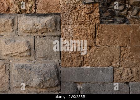 Old Medieval Wall in Belvoir Fortress, Galilee, Israel Stock Photo