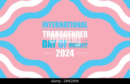 International transgender day of visibility 2024 Stylish text design Stock Vector