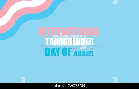 International transgender day of visibility 2024 Stylish text design Stock Vector