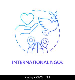 International NGOs blue gradient concept icon Stock Vector