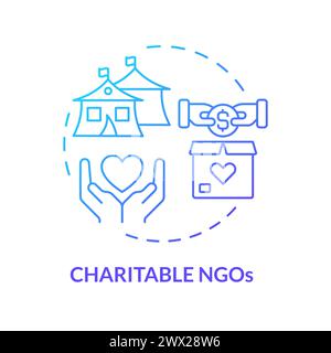 Charitable NGOs blue gradient concept icon Stock Vector