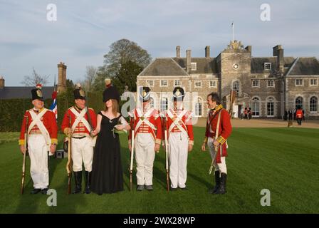 British society 2000s. Farleigh Wallop House, a country mansion guests ...