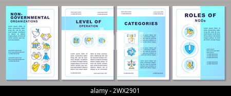 Non governmental organizations blue gradient brochure template Stock Vector