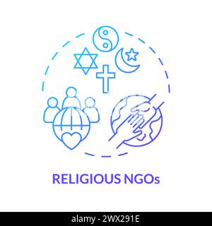 Religious NGOs blue gradient concept icon Stock Vector