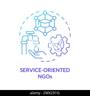 Service oriented NGOs blue gradient concept icon Stock Vector