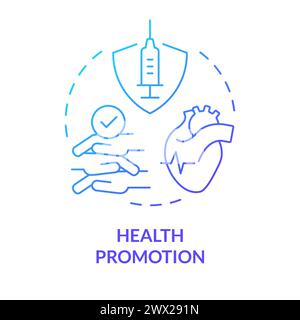 Health promotion blue gradient concept icon Stock Vector