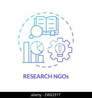 Research NGOs blue gradient concept icon Stock Vector