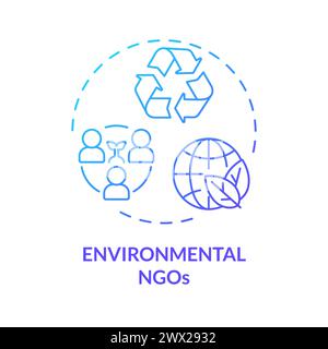 Environmental NGOs blue gradient concept icon Stock Vector